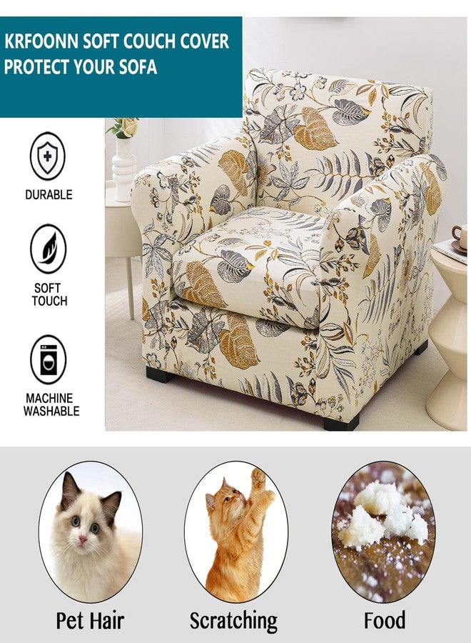 KRFOONN 2 Piece Chair Covers Printed Sofa Covers Couch Covers Washable Armchair Sofa Couch Slipcover Furniture Protector with Elastic Bottom for Living Room (Armchair, Color32), Small - Image 5